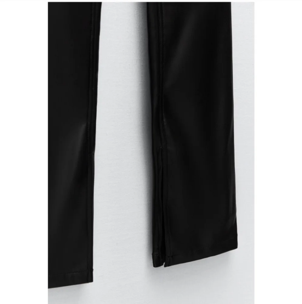 Zara Extra Long Faux Leather Leggings Pants Black Size 0 and 2